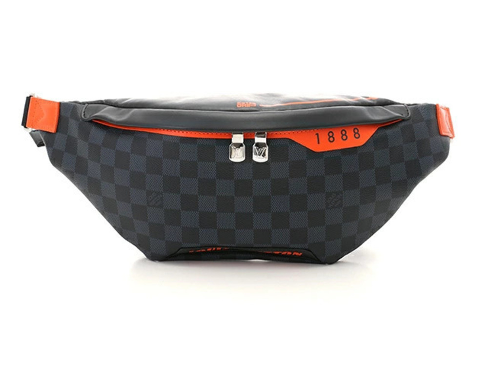 LOUIS VUITTON Waist Bag Discovery Bum Damier Cobalt Blue Orange